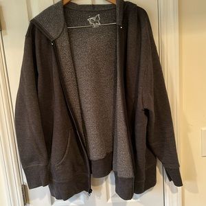 Just My Size Grey hooded sweatshirt. Zip up with pockets.